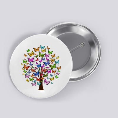 Butterfly Colorful Tree Button