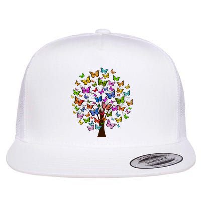 Butterfly Colorful Tree Flatbill Hat