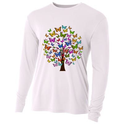 Butterfly Colorful Tree Cooling Performance Long Sleeve Crew