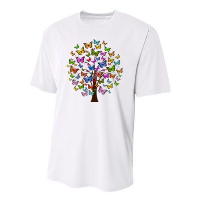 Butterfly Colorful Tree Youth Performance Sprint T-Shirt