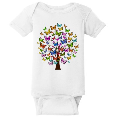 Butterfly Colorful Tree Baby Bodysuit