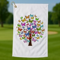Butterfly Colorful Tree Golf Towel