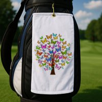 Butterfly Colorful Tree Golf Towel