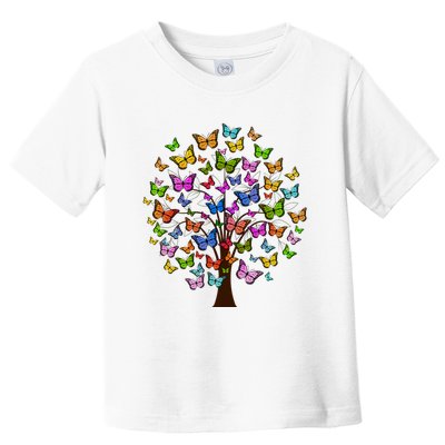 Butterfly Colorful Tree Toddler T-Shirt