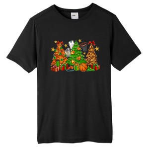 Basketball Christmas Trees Xmas Holiday Leopard Print Gift Tall Fusion ChromaSoft Performance T-Shirt