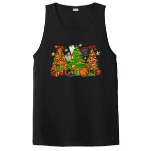 Basketball Christmas Trees Xmas Holiday Leopard Print Gift PosiCharge Competitor Tank