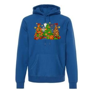 Basketball Christmas Trees Xmas Holiday Leopard Print Gift Premium Hoodie