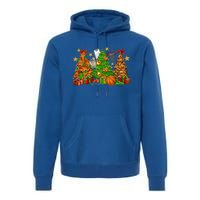 Basketball Christmas Trees Xmas Holiday Leopard Print Gift Premium Hoodie