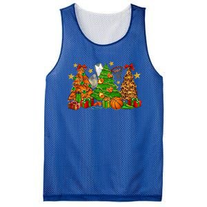 Basketball Christmas Trees Xmas Holiday Leopard Print Gift Mesh Reversible Basketball Jersey Tank