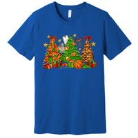 Basketball Christmas Trees Xmas Holiday Leopard Print Gift Premium T-Shirt