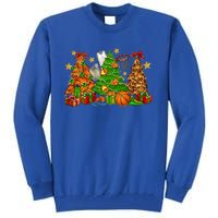 Basketball Christmas Trees Xmas Holiday Leopard Print Gift Tall Sweatshirt