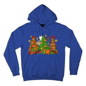 Basketball Christmas Trees Xmas Holiday Leopard Print Gift Tall Hoodie