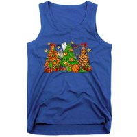 Basketball Christmas Trees Xmas Holiday Leopard Print Gift Tank Top