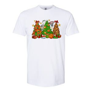 Basketball Christmas Trees Xmas Holiday Leopard Print Gift Softstyle CVC T-Shirt