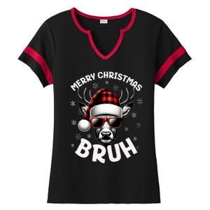 Bruh Christmas Teens Xmas Merry Christmas Reindeer Ladies Halftime Notch Neck Tee