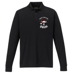 Bruh Christmas Teens Xmas Merry Christmas Reindeer Performance Long Sleeve Polo