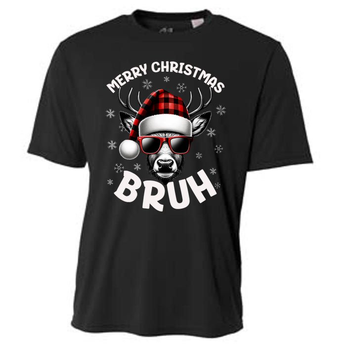 Bruh Christmas Teens Xmas Merry Christmas Reindeer Cooling Performance Crew T-Shirt