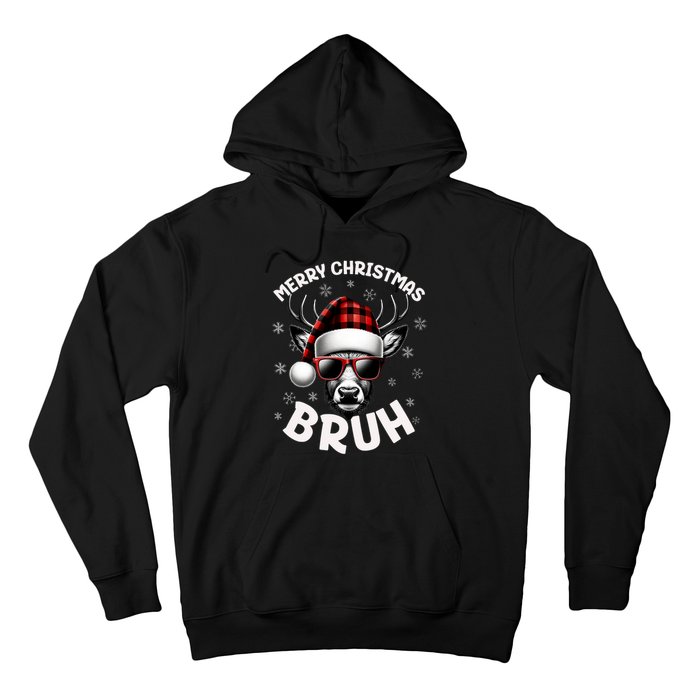 Bruh Christmas Teens Xmas Merry Christmas Reindeer Hoodie