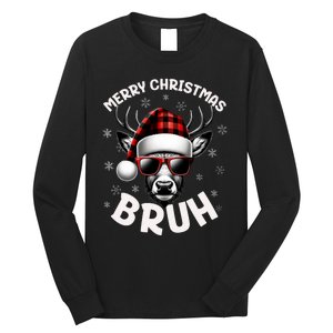 Bruh Christmas Teens Xmas Merry Christmas Reindeer Long Sleeve Shirt