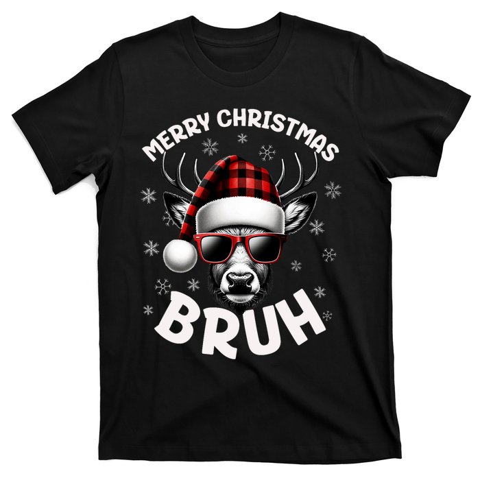 Bruh Christmas Teens Xmas Merry Christmas Reindeer T-Shirt