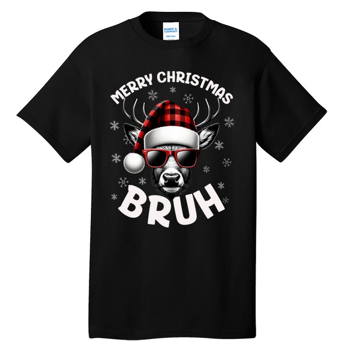 Bruh Christmas Teens Xmas Merry Christmas Reindeer Tall T-Shirt