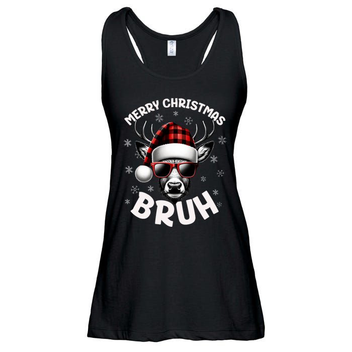 Bruh Christmas Teens Xmas Merry Christmas Reindeer Ladies Essential Flowy Tank