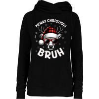 Bruh Christmas Teens Xmas Merry Christmas Reindeer Womens Funnel Neck Pullover Hood