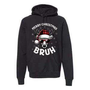 Bruh Christmas Teens Xmas Merry Christmas Reindeer Premium Hoodie