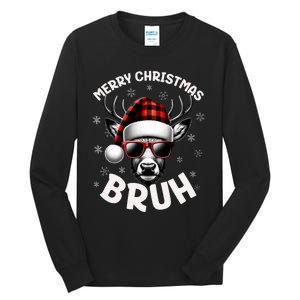 Bruh Christmas Teens Xmas Merry Christmas Reindeer Tall Long Sleeve T-Shirt