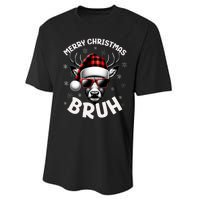 Bruh Christmas Teens Xmas Merry Christmas Reindeer Performance Sprint T-Shirt