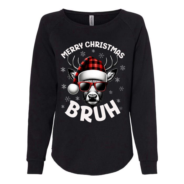 Bruh Christmas Teens Xmas Merry Christmas Reindeer Womens California Wash Sweatshirt