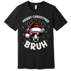 Bruh Christmas Teens Xmas Merry Christmas Reindeer Premium T-Shirt