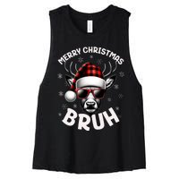 Bruh Christmas Teens Xmas Merry Christmas Reindeer Women's Racerback Cropped Tank