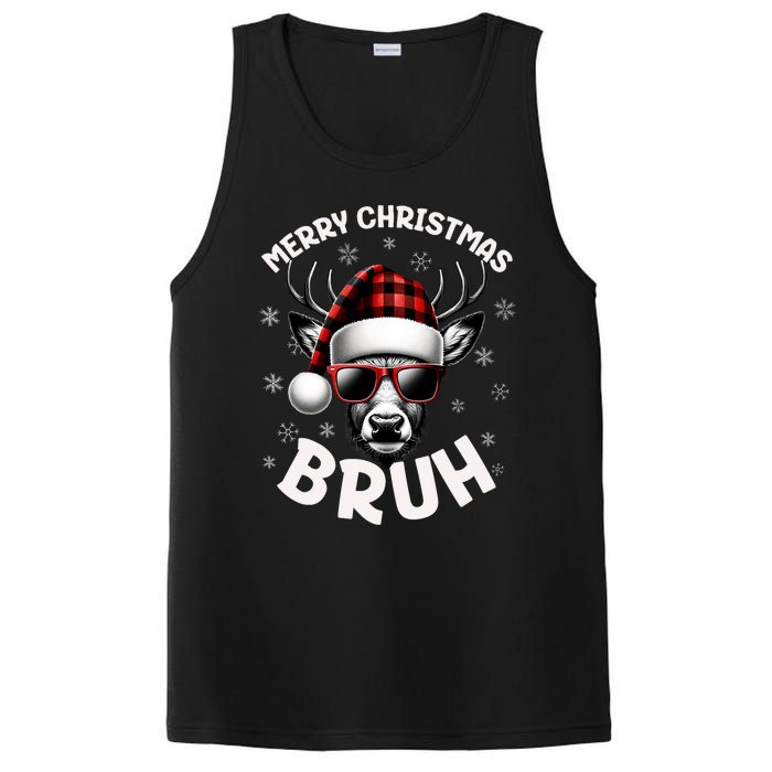 Bruh Christmas Teens Xmas Merry Christmas Reindeer PosiCharge Competitor Tank