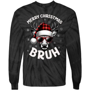 Bruh Christmas Teens Xmas Merry Christmas Reindeer Tie-Dye Long Sleeve Shirt