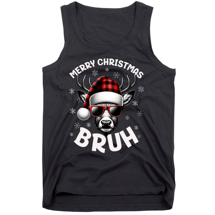 Bruh Christmas Teens Xmas Merry Christmas Reindeer Tank Top