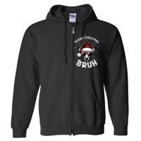 Bruh Christmas Teens Xmas Merry Christmas Reindeer Full Zip Hoodie