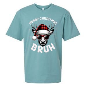 Bruh Christmas Teens Xmas Merry Christmas Reindeer Sueded Cloud Jersey T-Shirt