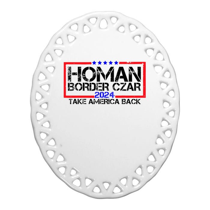 Border Czar Tom Homan Trump 47th President Elect Ceramic Oval Ornament