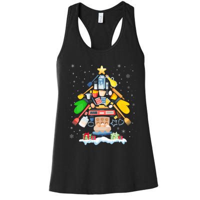 Baking Christmas Tree Pajama Merry Christmas Baker Xmas Women's Racerback Tank