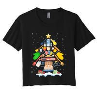 Baking Christmas Tree Pajama Merry Christmas Baker Xmas Women's Crop Top Tee