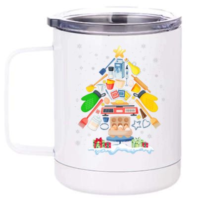 Baking Christmas Tree Pajama Merry Christmas Baker Xmas 12 oz Stainless Steel Tumbler Cup