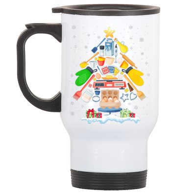 Baking Christmas Tree Pajama Merry Christmas Baker Xmas Stainless Steel Travel Mug