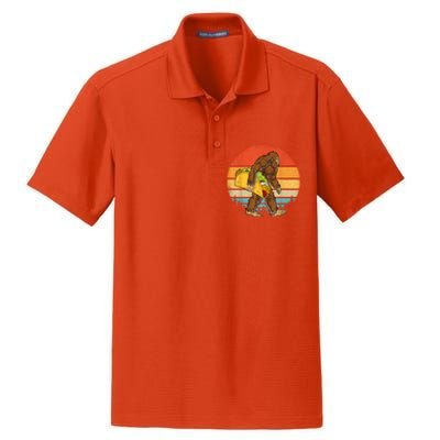 Bigfoot Carrying Taco Funny Cinco De Mayo Sasquatch Dry Zone Grid Polo