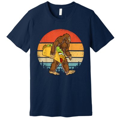 Bigfoot Carrying Taco Funny Cinco De Mayo Sasquatch Premium T-Shirt