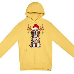 Beagle Christmas Tree Beagle Santa Hat Lover Gift Premium Pullover Hoodie