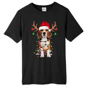 Beagle Christmas Tree Beagle Santa Hat Lover Gift Tall Fusion ChromaSoft Performance T-Shirt