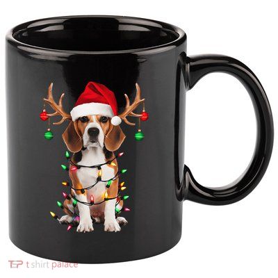 Beagle Christmas Tree Beagle Santa Hat Lover Gift 11oz C Handle Ceramic Mug