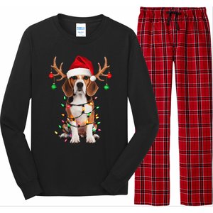 Beagle Christmas Tree Beagle Santa Hat Lover Gift Long Sleeve Pajama Set