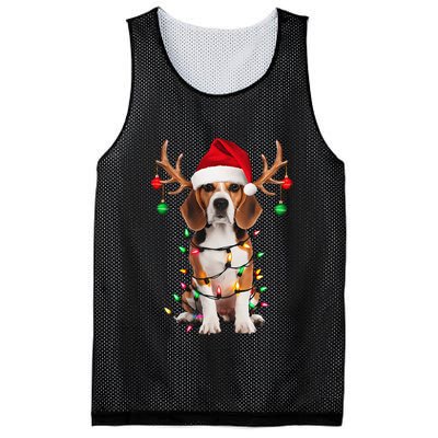 Beagle Christmas Tree Beagle Santa Hat Lover Gift Mesh Reversible Basketball Jersey Tank